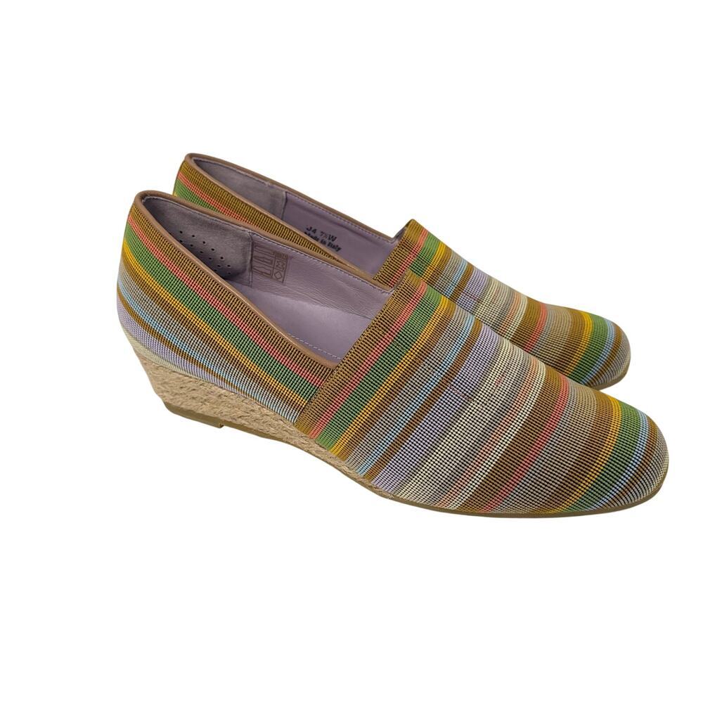 SAS Becky Wedge Espadrilles Women’s 7.5 Wide Italy Multicolored Comfort Shoes